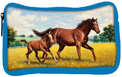 

Snoogg Eco Friendly Canvas Parental Horse Designer Student Pen Pencil Case Coin Purse Pouch Cosmetic Makeup Bag (BLUE) Pouch(Multicolor)