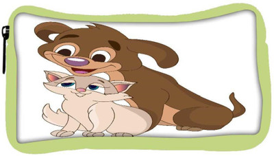 

Snoogg Eco Friendly Canvas Cat Student Pen Pencil Case Coin Purse Pouch Cosmetic Makeup Bag (GREEN) Pouch(Multicolor)
