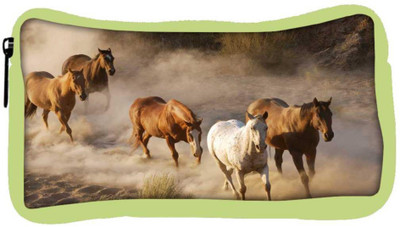 

Snoogg Eco Friendly Canvas Running Horses Designer Student Pen Pencil Case Coin Purse Pouch Cosmetic Makeup Bag (GREEN) Pouch(Multicolor)