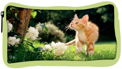 

Snoogg Eco Friendly Canvas Cuite Cat Designer Student Pen Pencil Case Coin Purse Pouch Cosmetic Makeup Bag (GREEN) Pouch(Multicolor)