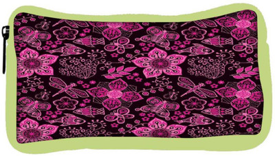 

Snoogg Eco Friendly Canvas Pink Floral Black Pattern Designer Student Pen Pencil Case Coin Purse Pouch Cosmetic Makeup Bag (GREEN) Pouch(Multicolor)