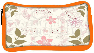 

Snoogg Eco Friendly Canvas Green Leaf White Pattern Designer Student Pen Pencil Case Coin Purse Pouch Cosmetic Makeup Bag (ORANGE) Pouch(Multicolor)