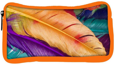 

Snoogg Eco Friendly Canvas Feathers Colourful Student Pen Pencil Case Coin Purse Pouch Cosmetic Makeup Bag (ORANGE) Pouch(Multicolor)