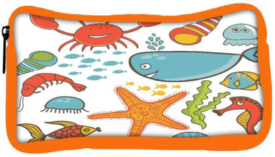 

Snoogg Eco Friendly Canvas Fish World Abstract Designer Student Pen Pencil Case Coin Purse Pouch Cosmetic Makeup Bag (ORANGE) Pouch(Multicolor)