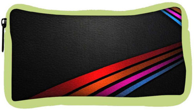 

Snoogg Eco Friendly Canvas Colored Lines On Leather Designer Student Pen Pencil Case Coin Purse Pouch Cosmetic Makeup Bag (GREEN) Pouch(Multicolor)