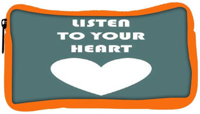 

Snoogg Eco Friendly Canvas Listen To Your Heart Student Pen Pencil Case Coin Purse Pouch Cosmetic Makeup Bag (ORANGE) Pouch(Multicolor)