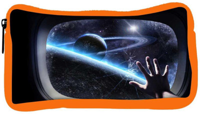

Snoogg Eco Friendly Canvas Onto The Space Designer Student Pen Pencil Case Coin Purse Pouch Cosmetic Makeup Bag (ORANGE) Pouch(Multicolor)