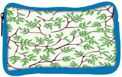 

Snoogg Eco Friendly Canvas Green Leaves Pattern Cream Designer Student Pen Pencil Case Coin Purse Pouch Cosmetic Makeup Bag (BLUE) Pouch(Multicolor)