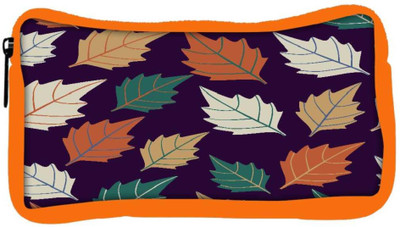 

Snoogg Eco Friendly Canvas Seamless Leaf Pattern Student Pen Pencil Case Coin Purse Pouch Cosmetic Makeup Bag (ORANGE) Pouch(Multicolor)