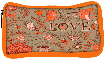 

Snoogg Eco Friendly Canvas Love Birds Designer Student Pen Pencil Case Coin Purse Pouch Cosmetic Makeup Bag (ORANGE) Pouch(Multicolor)