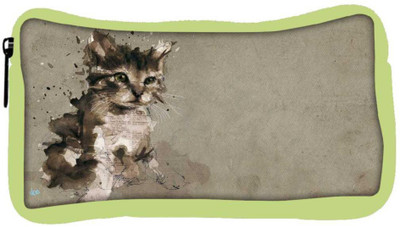 

Snoogg Eco Friendly Canvas Abstract Cat Designer Student Pen Pencil Case Coin Purse Pouch Cosmetic Makeup Bag (GREEN) Pouch(Multicolor)