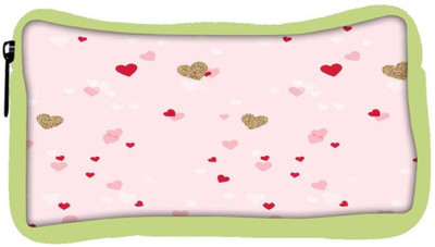 

Snoogg Eco Friendly Canvas Heart Pattern Pink Student Pen Pencil Case Coin Purse Pouch Cosmetic Makeup Bag (GREEN) Pouch(Multicolor)