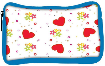 

Snoogg Eco Friendly Canvas Red Heart White Pattern Designer Student Pen Pencil Case Coin Purse Pouch Cosmetic Makeup Bag (BLUE) Pouch(Multicolor)