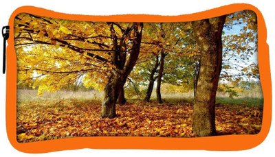 

Snoogg Eco Friendly Canvas Leavy Ground Designer Student Pen Pencil Case Coin Purse Pouch Cosmetic Makeup Bag (ORANGE) Pouch(Multicolor)