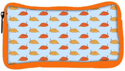 

Snoogg Eco Friendly Canvas Opposite Leaves Blue Designer Student Pen Pencil Case Coin Purse Pouch Cosmetic Makeup Bag (ORANGE) Pouch(Multicolor)