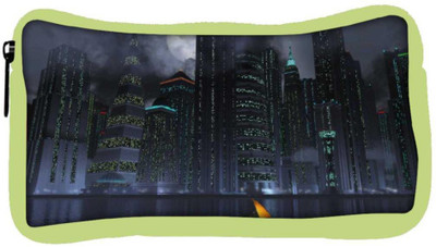

Snoogg Eco Friendly Canvas Black City Designer Student Pen Pencil Case Coin Purse Pouch Cosmetic Makeup Bag (GREEN) Pouch(Multicolor)
