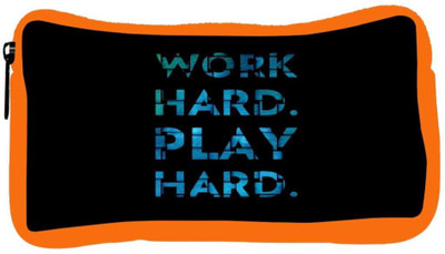 

Snoogg Eco Friendly Canvas Work Hard Play Hard Student Pen Pencil Case Coin Purse Pouch Cosmetic Makeup Bag (ORANGE) Pouch(Multicolor)