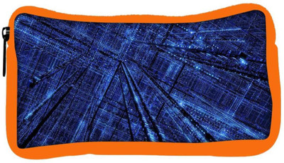 

Snoogg Eco Friendly Canvas Blue Grid Abstract Designer Student Pen Pencil Case Coin Purse Pouch Cosmetic Makeup Bag (ORANGE) Pouch(Multicolor)