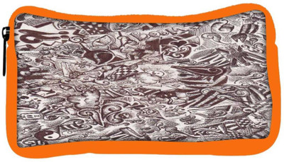 

Snoogg Eco Friendly Canvas Sketch Black And White Student Pen Pencil Case Coin Purse Pouch Cosmetic Makeup Bag (ORANGE) Pouch(Multicolor)