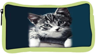 

Snoogg Eco Friendly Canvas Baby Cat Kitty Student Pen Pencil Case Coin Purse Pouch Cosmetic Makeup Bag (GREEN) Pouch(Multicolor)