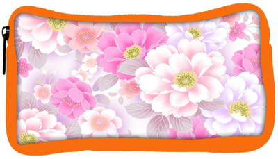

Snoogg Eco Friendly Canvas Floral Background Designer Student Pen Pencil Case Coin Purse Pouch Cosmetic Makeup Bag (ORANGE) Pouch(Multicolor)