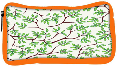 

Snoogg Eco Friendly Canvas Green Leaves Pattern Cream Designer Student Pen Pencil Case Coin Purse Pouch Cosmetic Makeup Bag (ORANGE) Pouch(Multicolor)
