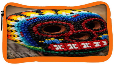 

Snoogg Eco Friendly Canvas Beaded Skull Student Pen Pencil Case Coin Purse Pouch Cosmetic Makeup Bag (ORANGE) Pouch(Multicolor)
