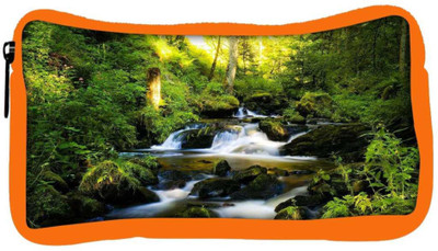 

Snoogg Eco Friendly Canvas Water Flowing Designer Student Pen Pencil Case Coin Purse Pouch Cosmetic Makeup Bag (ORANGE) Pouch(Multicolor)