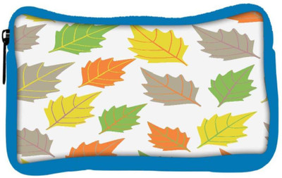 

Snoogg Eco Friendly Canvas Colorful Leaves White Pattern Designer Student Pen Pencil Case Coin Purse Pouch Cosmetic Makeup Bag (BLUE) Pouch(Multicolor)