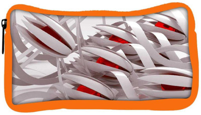 

Snoogg Eco Friendly Canvas Abstract White Flower Designer Student Pen Pencil Case Coin Purse Pouch Cosmetic Makeup Bag (ORANGE) Pouch(Multicolor)