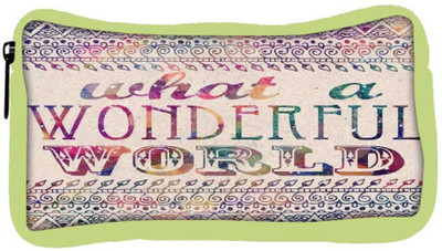 

Snoogg Eco Friendly Canvas What A Wonderful World Student Pen Pencil Case Coin Purse Pouch Cosmetic Makeup Bag (GREEN) Pouch(Multicolor)