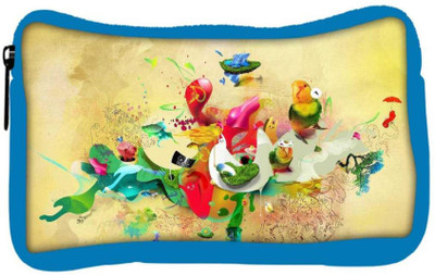 

Snoogg Eco Friendly Canvas Paint Splash Designer Student Pen Pencil Case Coin Purse Pouch Cosmetic Makeup Bag (BLUE) Pouch(Multicolor)