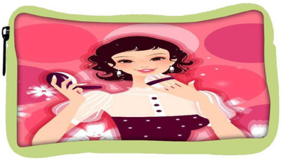 

Snoogg Eco Friendly Canvas Woman Putting On Her Make Up 2845 Student Pen Pencil Case Coin Purse Pouch Cosmetic Makeup Bag (GREEN) Pouch(Multicolor)