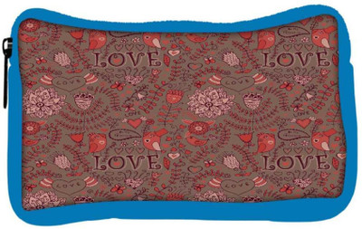 

Snoogg Eco Friendly Canvas Love Brown Pattern Designer Student Pen Pencil Case Coin Purse Pouch Cosmetic Makeup Bag (BLUE) Pouch(Multicolor)