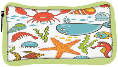 

Snoogg Eco Friendly Canvas Fish World Designer Student Pen Pencil Case Coin Purse Pouch Cosmetic Makeup Bag (GREEN) Pouch(Multicolor)