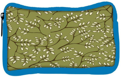 

Snoogg Eco Friendly Canvas White Leaves Pattern Green Designer Student Pen Pencil Case Coin Purse Pouch Cosmetic Makeup Bag (BLUE) Pouch(Multicolor)