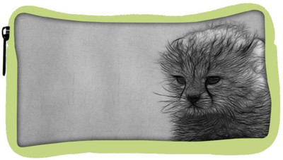 

Snoogg Eco Friendly Canvas Hairy Cat Designer Student Pen Pencil Case Coin Purse Pouch Cosmetic Makeup Bag (GREEN) Pouch(Multicolor)