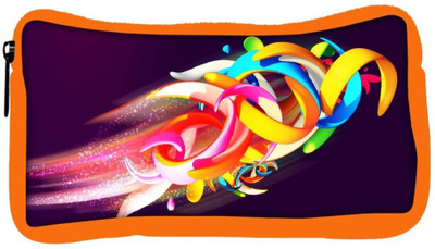 

Snoogg Eco Friendly Canvas Colorful Shapes Abstract Designer Student Pen Pencil Case Coin Purse Pouch Cosmetic Makeup Bag (ORANGE) Pouch(Multicolor)