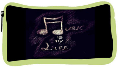 

Snoogg Eco Friendly Canvas Music Is My Life Student Pen Pencil Case Coin Purse Pouch Cosmetic Makeup Bag (GREEN) Pouch(Multicolor)