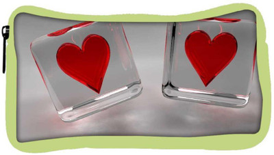 

Snoogg Eco Friendly Canvas Two Crystal Hearts Designer Student Pen Pencil Case Coin Purse Pouch Cosmetic Makeup Bag (GREEN) Pouch(Multicolor)