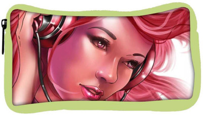 

Snoogg Eco Friendly Canvas Girl With Headphones Designer Student Pen Pencil Case Coin Purse Pouch Cosmetic Makeup Bag (GREEN) Pouch(Multicolor)