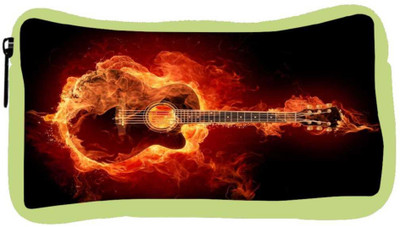 

Snoogg Eco Friendly Canvas Guitar On Fire Designer Student Pen Pencil Case Coin Purse Pouch Cosmetic Makeup Bag (GREEN) Pouch(Multicolor)