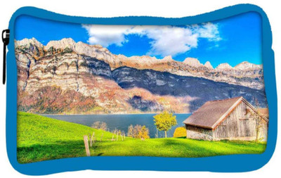 

Snoogg Eco Friendly Canvas Wood House Designer Student Pen Pencil Case Coin Purse Pouch Cosmetic Makeup Bag (BLUE) Pouch(Multicolor)