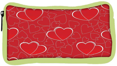 

Snoogg Eco Friendly Canvas White Heart Red Pattern Designer Student Pen Pencil Case Coin Purse Pouch Cosmetic Makeup Bag (GREEN) Pouch(Multicolor)