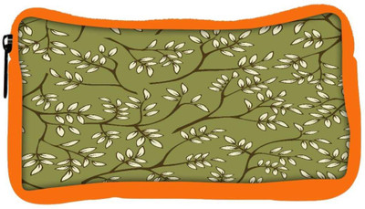 

Snoogg Eco Friendly Canvas White Leaves Pattern Green Designer Student Pen Pencil Case Coin Purse Pouch Cosmetic Makeup Bag (ORANGE) Pouch(Multicolor)