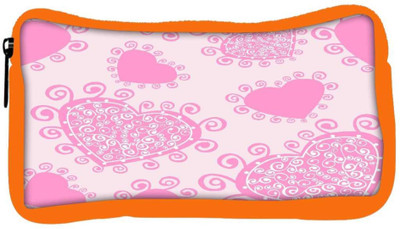 

Snoogg Eco Friendly Canvas Pink Heart White Pattern Designer Student Pen Pencil Case Coin Purse Pouch Cosmetic Makeup Bag (ORANGE) Pouch(Multicolor)