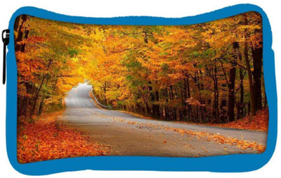 

Snoogg Eco Friendly Canvas Orange Leaves Designer Student Pen Pencil Case Coin Purse Pouch Cosmetic Makeup Bag (BLUE) Pouch(Multicolor)