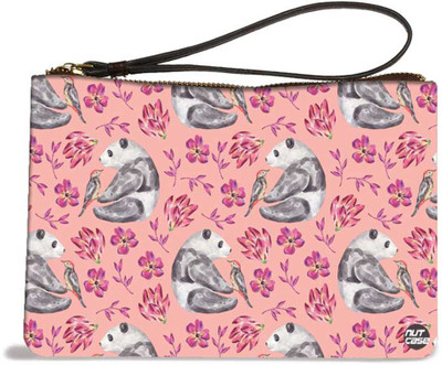 

Nutcase Pink Floral Panda Pouch(Multicolor)