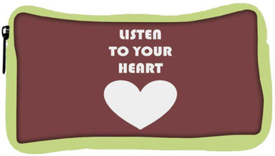 

Snoogg Eco Friendly Canvas Listen To Your Heart Designer Student Pen Pencil Case Coin Purse Pouch Cosmetic Makeup Bag (GREEN) Pouch(Multicolor)