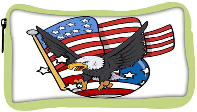 

Snoogg Eco Friendly Canvas Eagle And Us Flag Celebration Patriotic Design Student Pen Pencil Case Coin Purse Pouch Cosmetic Makeup Bag (GREEN) Pouch(Multicolor)